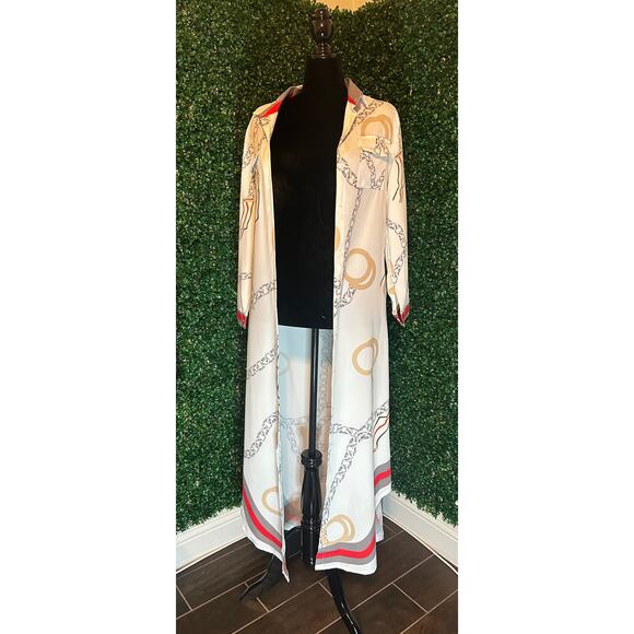 Chain Link Oversized Maxi Shirt Dress - Size L - NWT - Picture 1 of 7